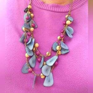 Natural Tagua & Acai berry necklace